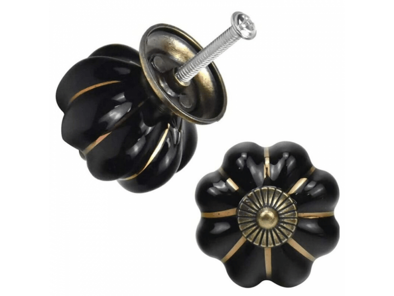  Poignée de porte coulissante - poignée pour meuble - alliage de zinc - 8 pièces - 4*4cm - noir  - Conforama C