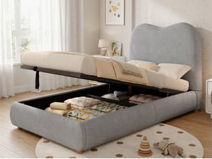 Lit simple 90x200 cm BGSRYAO coloris gris