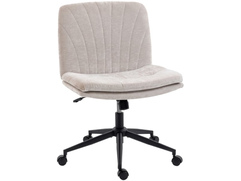  Chaise de bureau en tissu aspect lin, réglable en hauteur, pivotante, inclinable, beige  - Conforama A