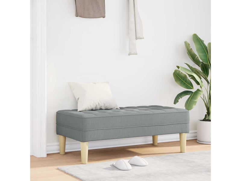  Banc chambre, banc de lit gris clair 113x57x39 cm tissu  - Conforama B