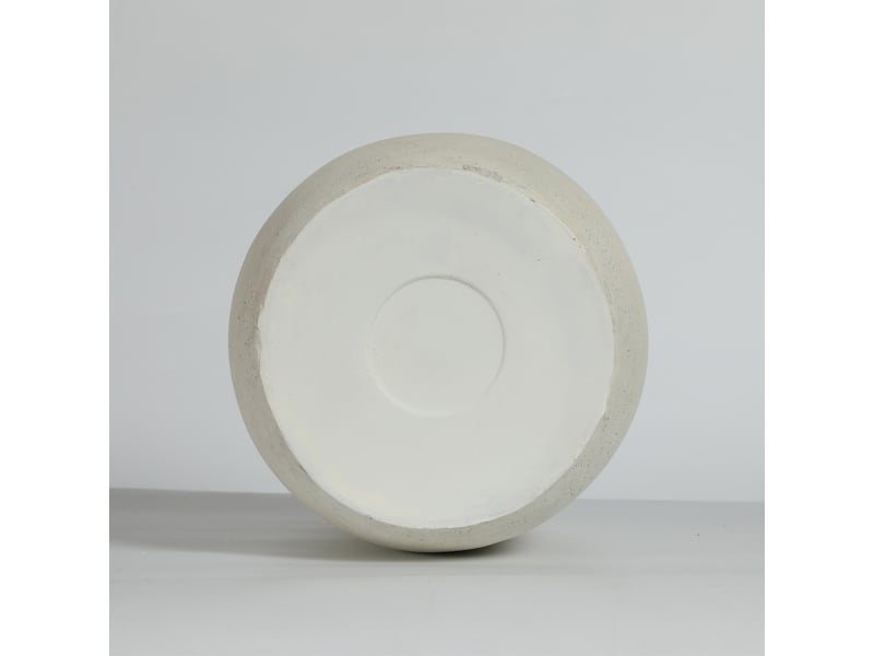  Pot de fleurs rond blanc en oxyde de magnésium 30 × 30 × 51 cm, fait main, pour intérieur et extérieur  - Conforama D