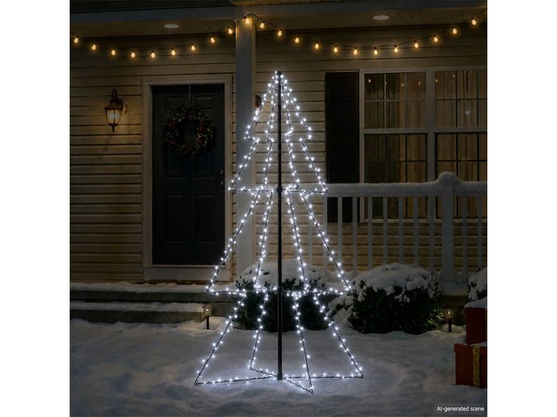  Arbre de noël, sapin de noël cône 200 led d'intérieur-d'extérieur 98x150 cm shl8284  - Conforama C