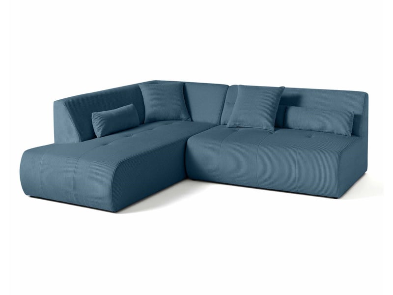  Onyx - canapé modulable d'angle gauche 5 places - en velours côtelé - lisa design - bleu ONYX - Conforama D