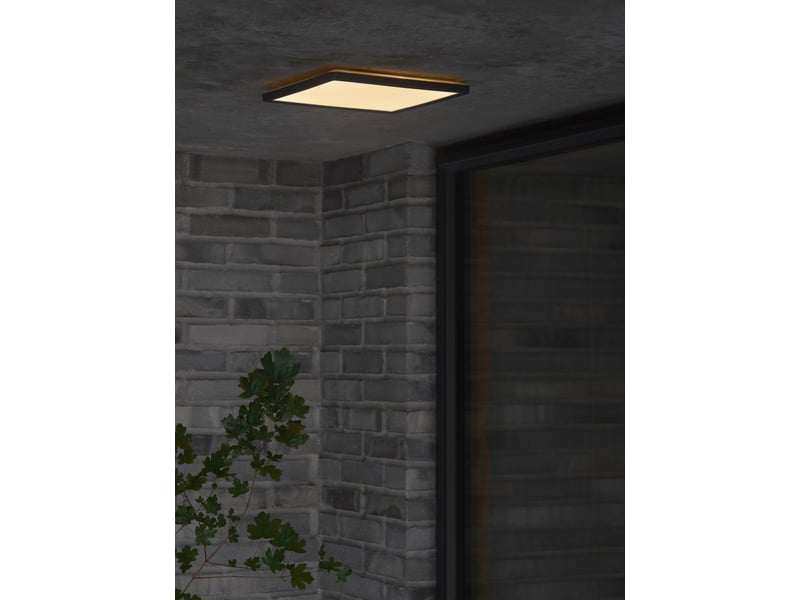  Plafonnier oja 29 outdoor square matière plastique noir , h. 2,5 - ip54 - ledmodule nordlux extérieur 2618356103 - Conforama B