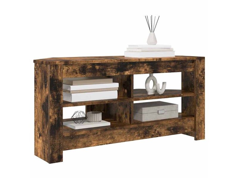  Meuble tv d'angle moderne 102x41x50 cm chêne fumé bois d'ingénierie  - Conforama C