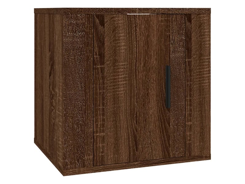  Lot de 2 meuble tv mural, meuble tv suspendu chêne marron 40x34,5x40 cm  - Conforama D