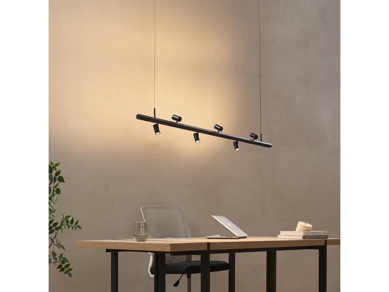 Suspension noire système magnétique 6 spots led orientables 30w - lyne Lyne - Conforama C