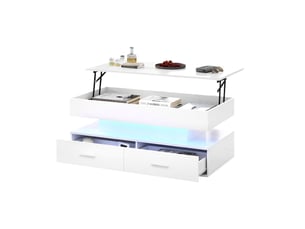 Table basse rectangulaire coloris blanc   - 50 cmx100 cm