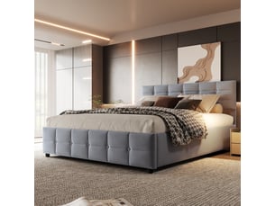 Lit coffre 180x200 cm coloris gris