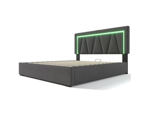 Lit avec rangement 160x200 cm <strong>DESVIAE</strong> <strong></strong> coloris gris