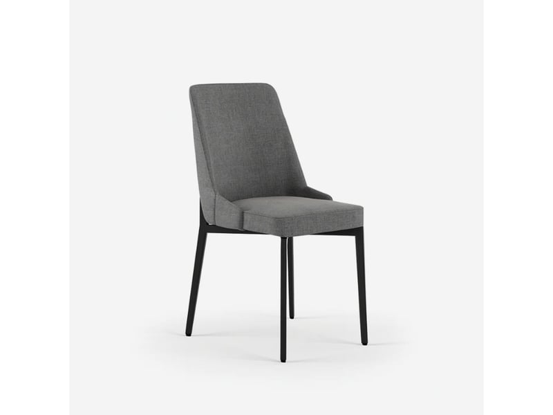  Lot de 4 chaises rembourrées en tissu facile à nettoyer charm - gris foncé  - Conforama C