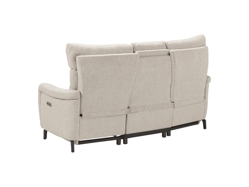  Canapé 3p relax électrique avec tablette centrale tissu beige chiné - varenne VARENNE - Conforama E