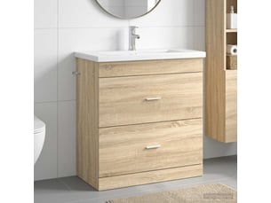 Ensemble de mobilier de salle de bain chêne sonoma shl9940