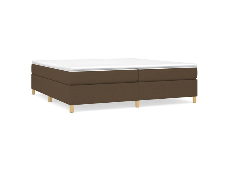  Lit double- lit adulte -  cadre de lit à lattes marron foncé 200x200 cm tissu  - Conforama A