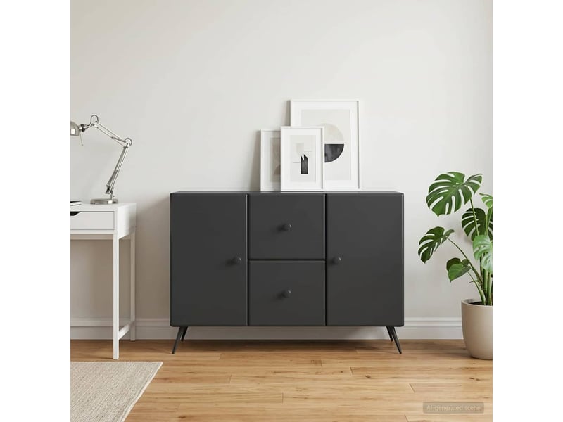 Buffet - bahut - meuble de rangement avec tiroir noir 89 x 34,5 x 60 cm bois d'ingénierie - Conforama D