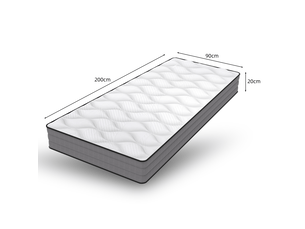 Matelas 90x200 cm <strong>DESVIAE</strong>  <strong></strong> Ressorts ensachés + mousse soutien Ferme épaisseur 20 cm