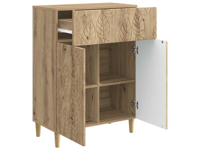  Buffet - bahut - meuble de rangement chêne artisanal 66 x 34,5 x 90 cm bois d'ingénierie  - Conforama D