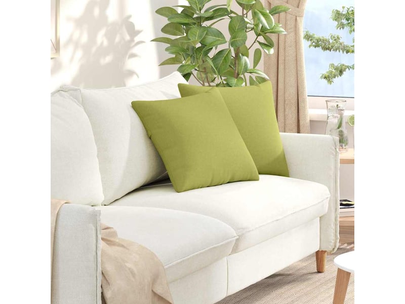 Lot de 2 coussins de canapé, coussins décoratifs tissu vert clair 45 x 45 cm cf58974 - Conforama B
