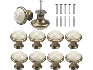 Poignée de porte de tiroir en céramique, 10 pièces, boutons de tiroir ronds de 34 mm, bouton de meuble vintage, bouton de porte, poignées de meuble