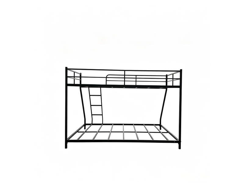  Lit simple 80x190130x190 cm – noir – 2 couchages superposés, cadre métal avec échelle et garde-corps  - Conforama D