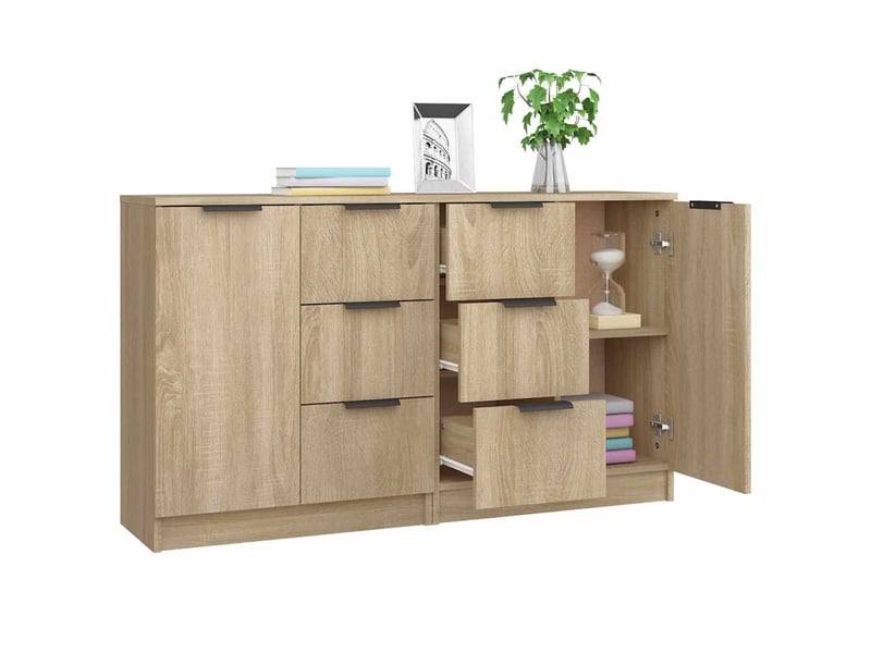  Buffets 2 pcs - bahut - meuble de rangement chêne sonoma 60x30x70 cm bois d'ingénierie  - Conforama D