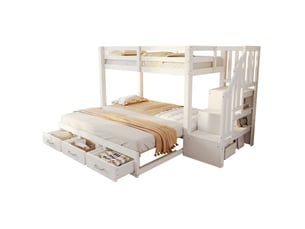 Lit superposé 90x200 cm OKWISH   coloris blanc