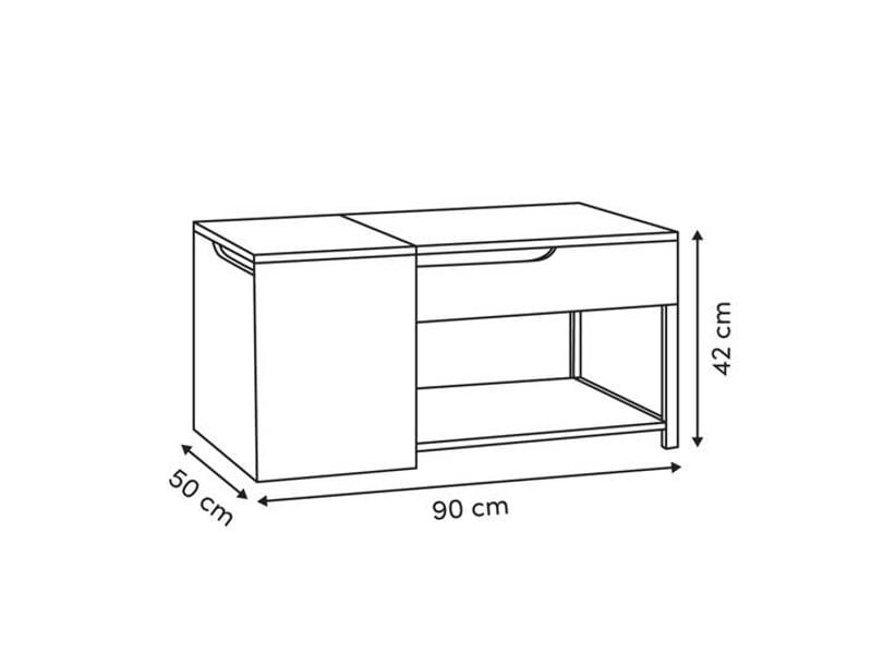 Table basse relevable luma rectangulaire 50x90cm blanc LUMA - Conforama C