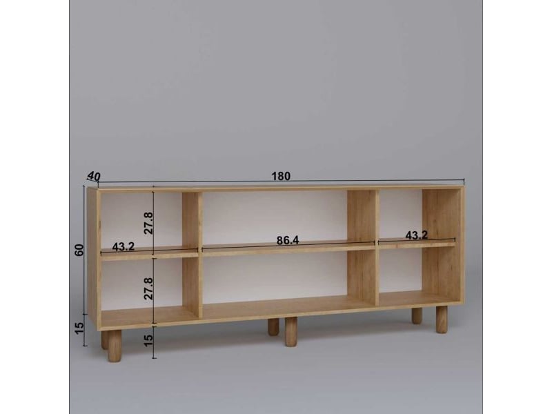  Buffet 4 portes en aggloméré bohemian noyer avec cannage (2 portes)  - Conforama C
