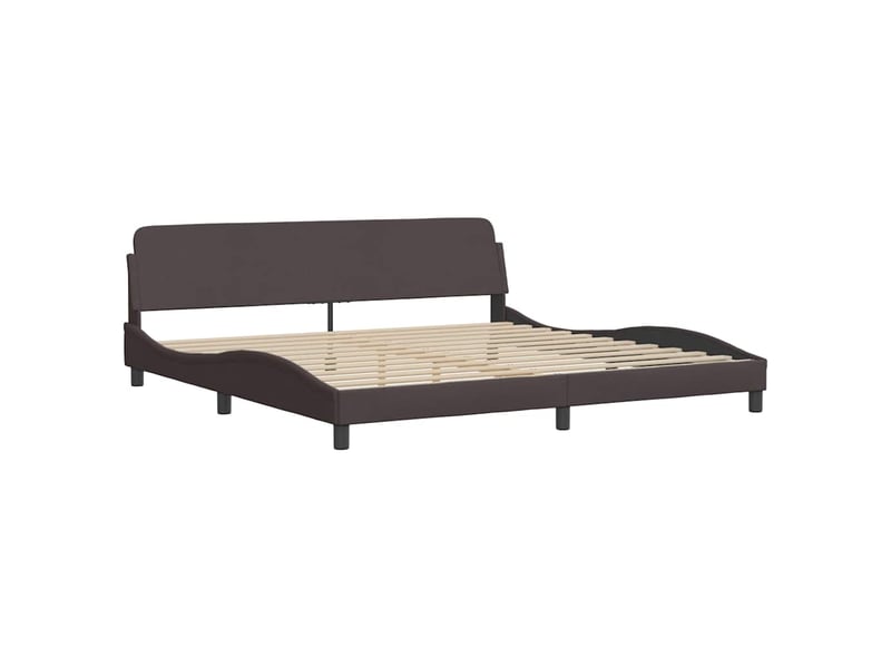  Lit double- lit adulte -  cadre de lit dover marron foncé 200x200 cm tissu  - Conforama B