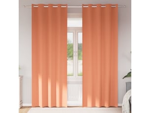 Lot de 2 rideaux occultants, rideaux black-out avec anneaux terre cuite 245 x 140 cm cf44789