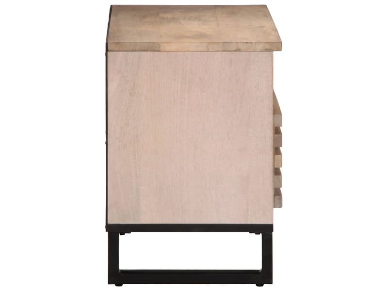  Meuble tv - banc tv - meuble de rangement 80x34x46 cm bois massif de manguier  - Conforama D