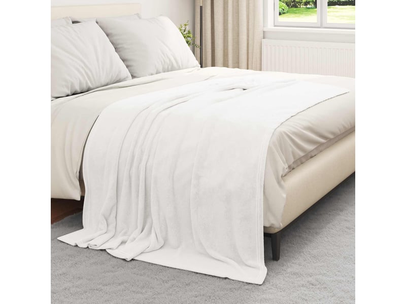  Plaid canapé blanc 150x200 cm 0.78 kg polaire  - Conforama C