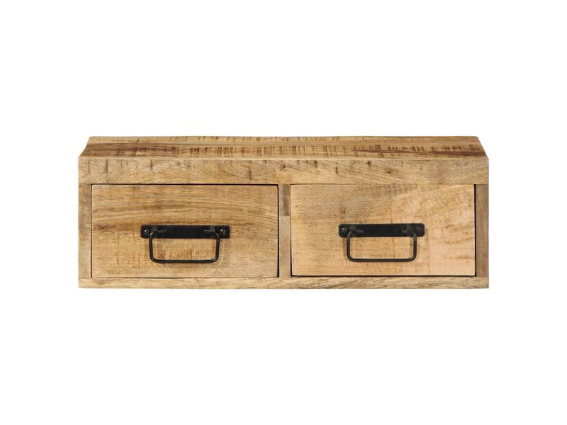  Meuble tv - banc tv - meuble de rangement mural 60x30x19 cm bois massif de manguier brut  - Conforama E