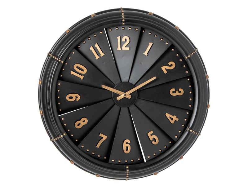  Horloge murale en métal hélios 63cm noir  - Conforama A