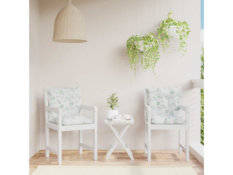  Lot de 2 coussins d'extérieur, coussins de chaise tissu motif à feuilles fines cf56401  - Conforama B