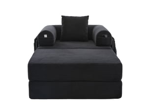 Fauteuil convertible MAISONORA Velours côtelé noir