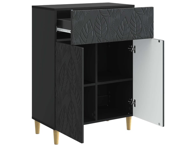 Buffet - bahut - meuble de rangement noir 66 x 34,5 x 90 cm bois d'ingénierie  - Conforama D