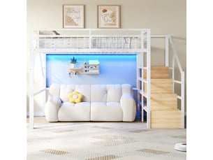 Lit mezzanine 140x200 cm <strong>VVBV</strong>  <strong>WX000436AAK</strong> coloris blanc