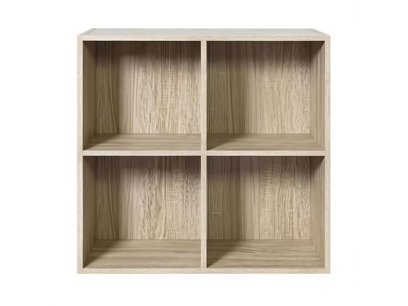 Étagère cube de rangement 59,6 x 59,8 x 29 cm – chêne clair – 4 compartiments ouverts, style nordique - Conforama A