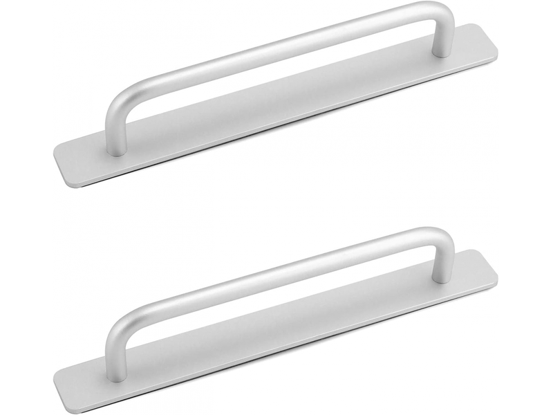  2 poignées autocollantes pour portes coulissantes, poignées en aluminium pour meubles, 210 x 25 mm, couleur argentée  - Conforama A
