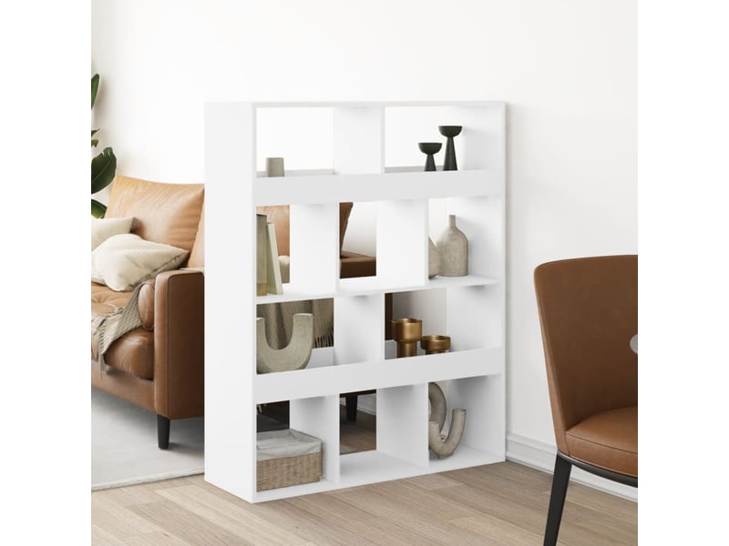  Cloison bibliothèque, meuble de rangement blanc 100x33x125,5 cm bois d'ingénierie shl7821  - Conforama B