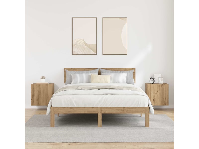  Lot de 2 meuble tv mural, meuble tv suspendu chêne artisanal bois d'ingénierie shl42909  - Conforama D