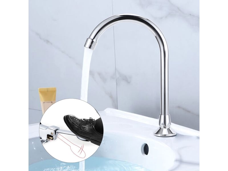  Robinet d'eau froide simple en cuivre, type pédale g12 pouces, robinet d'eau à commande au pied pour hôpital à domicile  - Conforama C