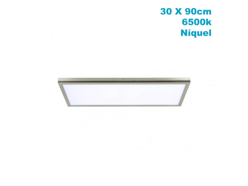  Panneau led en saillie fabrilamp tivoli 72 w 6120 lm 6500 k nickel 2,5 x 30 x 90 cm 162489003 - Conforama E