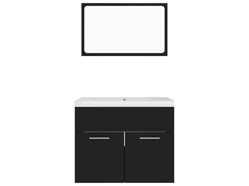  Ensemble de meubles de salle de bain noir aggloméré cf63904  - Conforama D