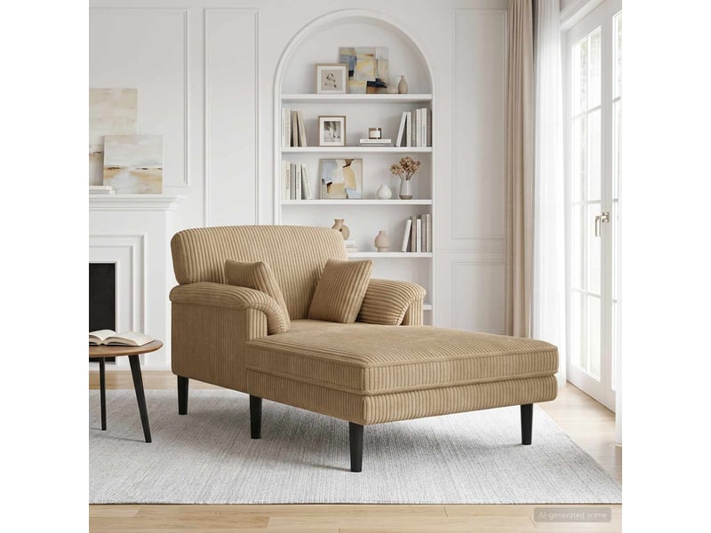 Vidaxl méridienne taupe tissu en velours côtelé - Conforama B
