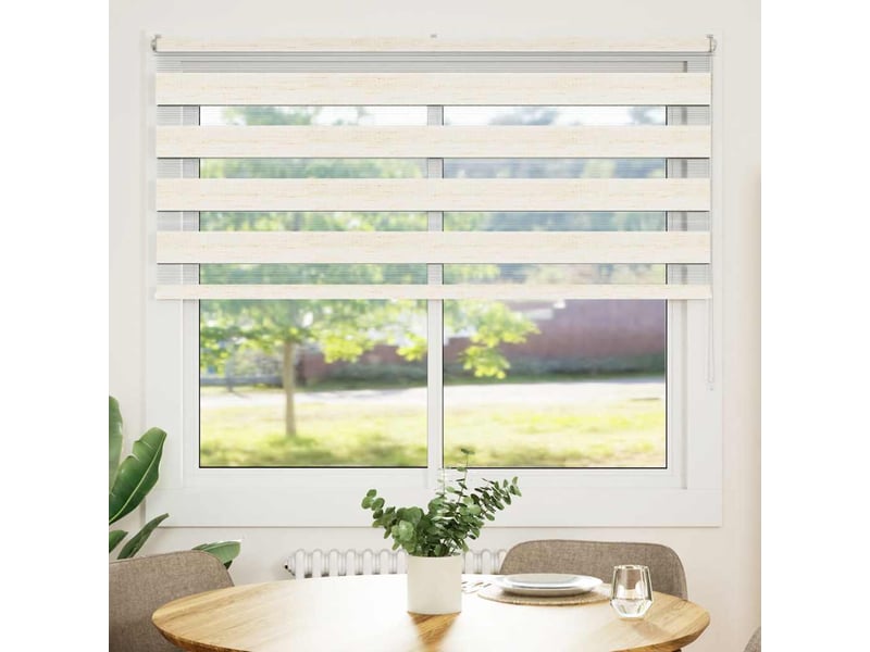 Store zèbre, store de fenêtre beige marbré largeur du tissu 155,9 cm polyester cf48286 - Conforama A