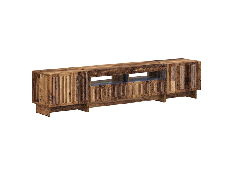  Meuble tv - banc tv - meuble de rangement led 5 pièces bois ancien bois d'ingénierie  - Conforama A