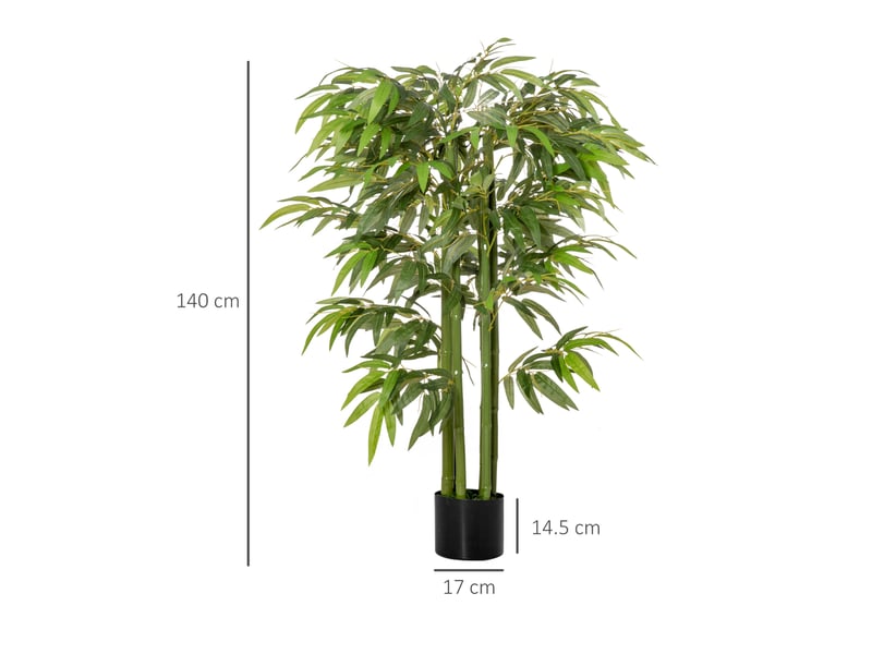  Bambou artificiel en pot 140 cm – vert – 780 feuilles en plastique, pot lesté, sans entretien facile  - Conforama C