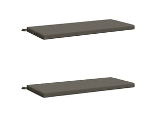 Lot de 2 coussins de banc, coussins d'assise soest 100 % polyester gris cf57251